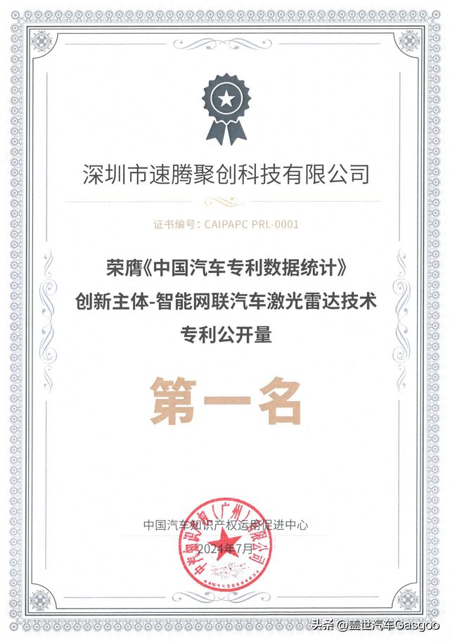 速腾聚创位列激光雷达专利公开量榜首(图2)