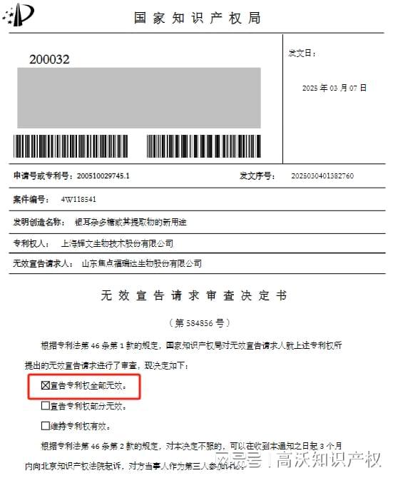 专利被无效1亿元化妆品原料诉讼撤案！(图2)