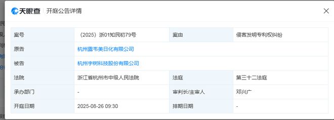 上市关键期宇树科技遭一日化公司起诉专利侵权明日开庭！原告方：已找了专利代理机构