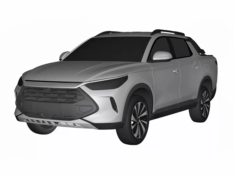 比亚迪全新皮卡外观专利图预计2026年上市(图1)