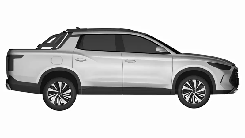 比亚迪全新皮卡外观专利图预计2026年上市(图2)
